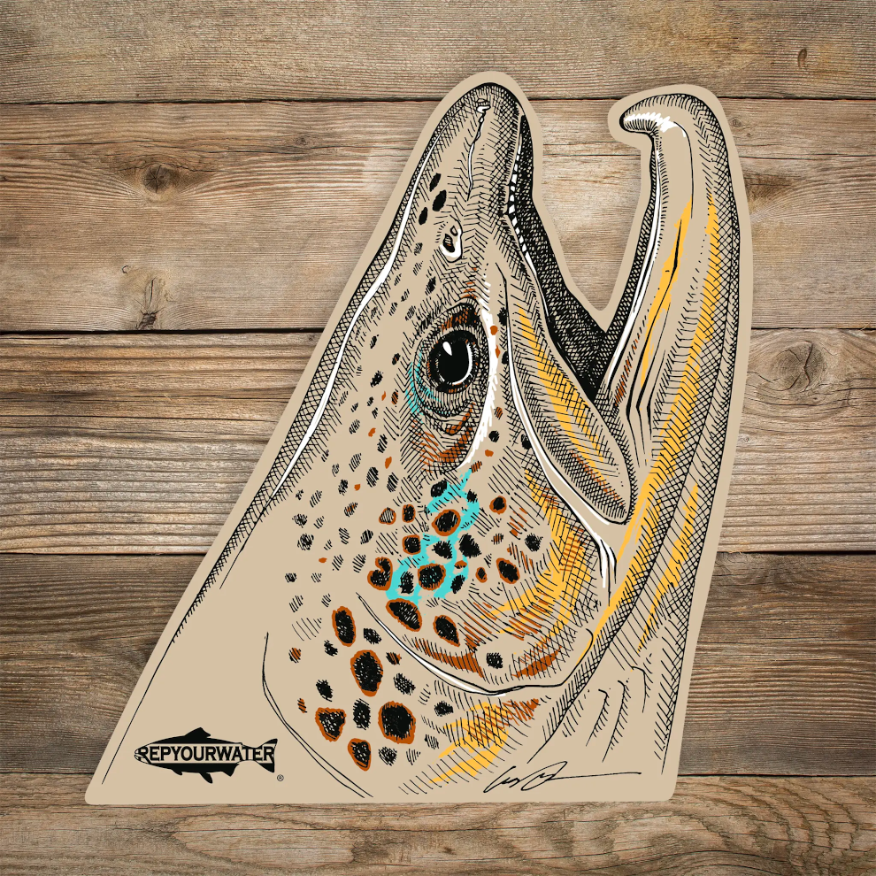 RepYourWater Sticker Rising Brown