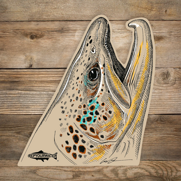 RepYourWater Sticker Rising Brown